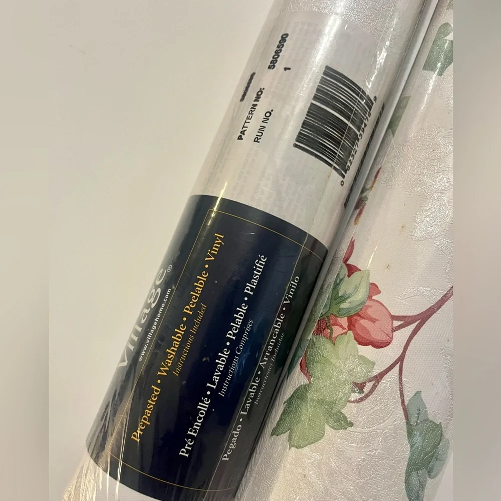New Village Floral Texture Prepaste/Wash/Peel Vinyl Double Rolls Wallpaper Set